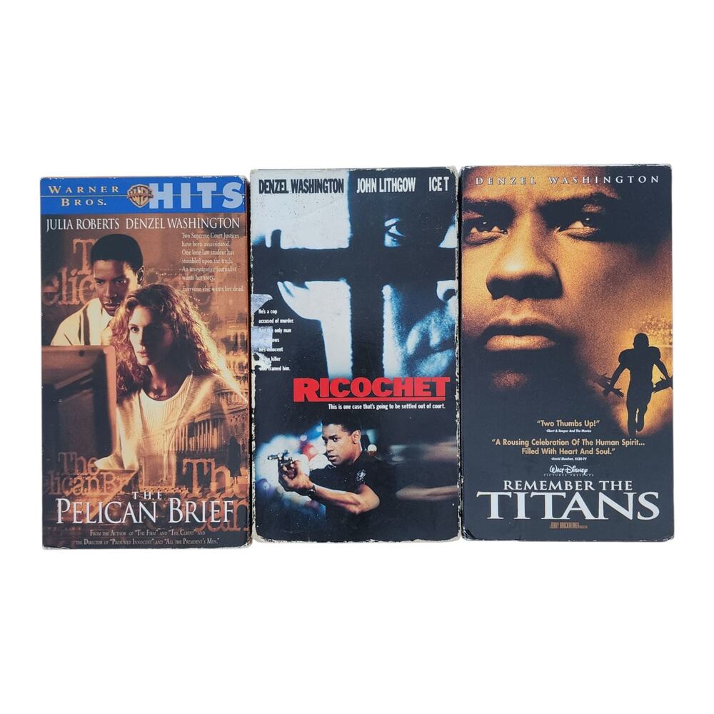 Denzel Washington VHS Lot of 3 The Pelican Brief Ricochet Remember the Titans